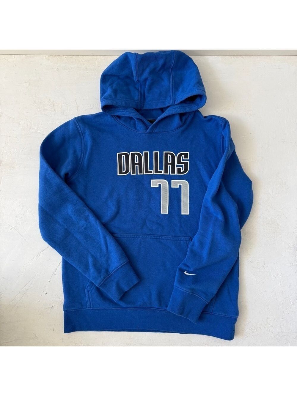 Nike NBA Dallas Mavericks Luca Doncic Essential Fleece Pullover Blue Hoodie Sz L